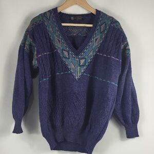 Vintage Mohair Alpaca Blend V-neck Sweater